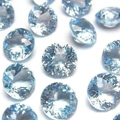 Hochwertiger himmelblauer Topas AAA lose Steine rund facettiert fancy 10x10mm 1Stück