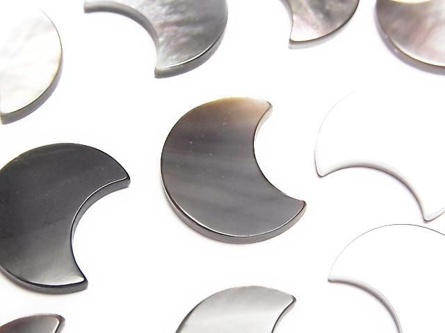 High-quality Black Shell (Black-lip Oyster) AAA Undrilled Crescent Shape 16x13mm 3pcs