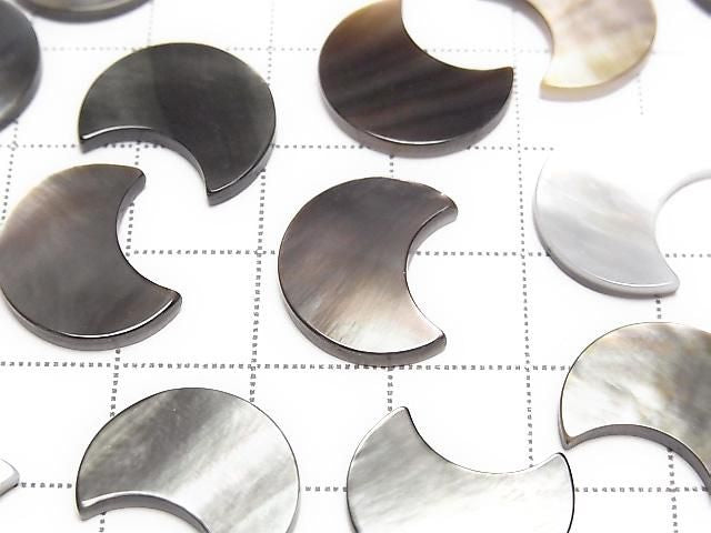High-quality Black Shell (Black-lip Oyster) AAA Undrilled Crescent Shape 16x13mm 3pcs