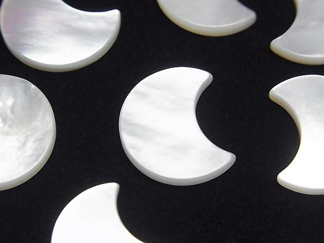 High-quality white shell (black-lip oyster) AAA undrilled crescent shape 16x13mm 3pcs