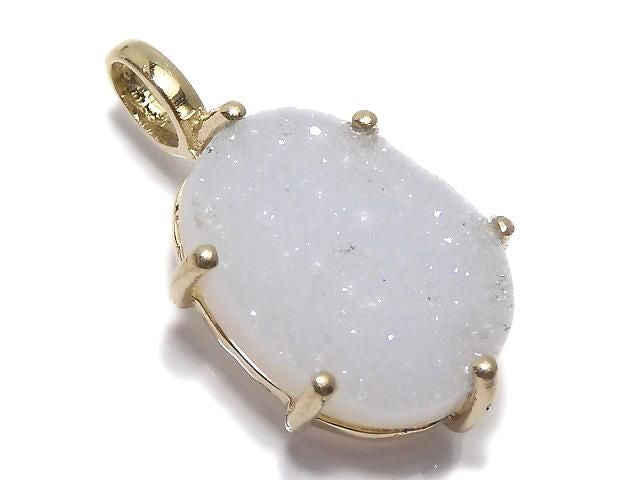 Druzy Agate Pendant 18KGP NO.12 [One of a kind]