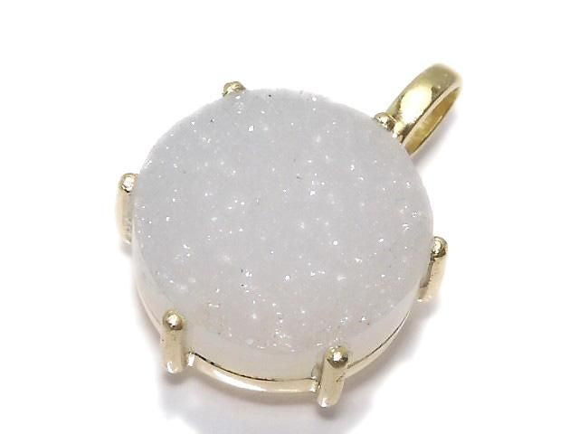 Druzy Agate Pendant 18KGP NO.13 [One of a kind]