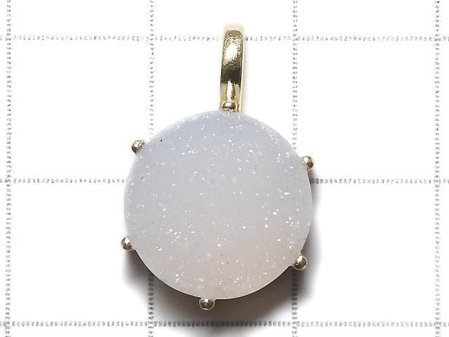 Druzy Agate Pendant 18KGP NO.13 [One of a kind]