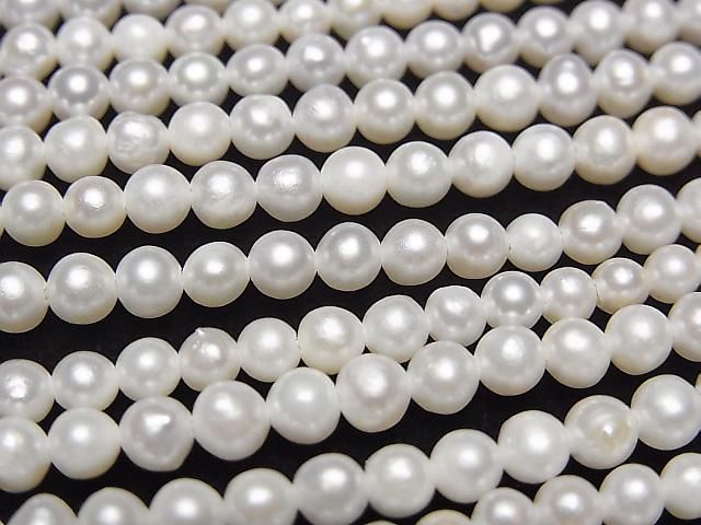 Fresh Water Pearl AA Potato 3-4mm White 1strand beads (approx. 15 inches/36 cm)