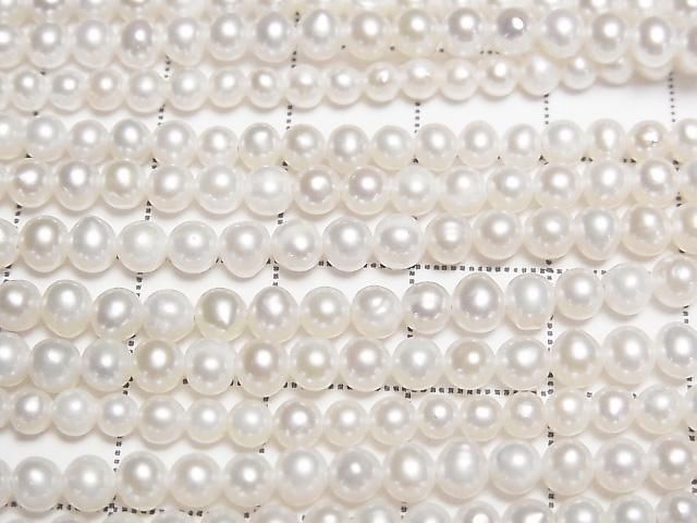 Fresh Water Pearl AA Potato 3-4mm White 1strand beads (approx. 15 inches/36 cm)