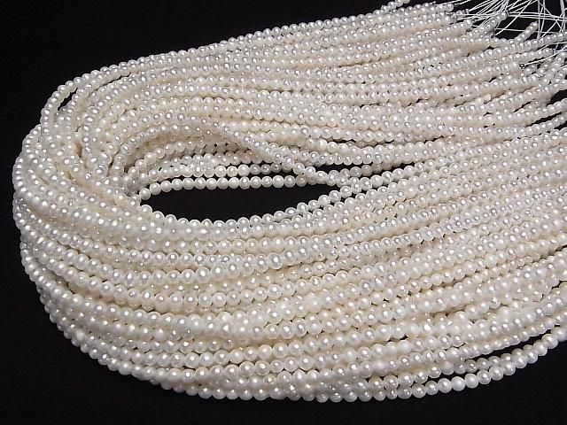 Fresh Water Pearl AA Potato 3-4mm White 1strand beads (approx. 15 inches/36 cm)