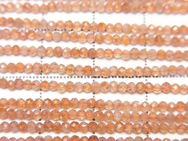 Sunstone AA++ Faceted Round 2mm 1strand beads (aprx.15inch/36cm)High Quality!