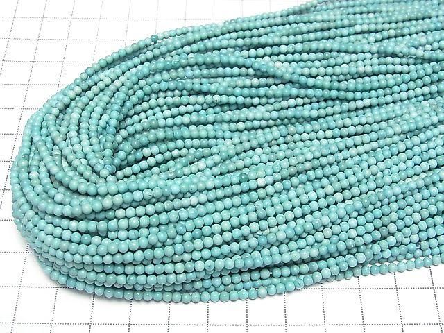 Turquoise AA++ Round 3mm half or 1strand beads (aprx.15inch/36cm)