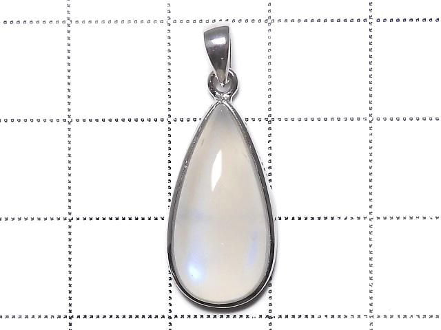 High Quality Royal Blue Moonstone AAA Pendant Silver 925 No. 5 [One of a kind]