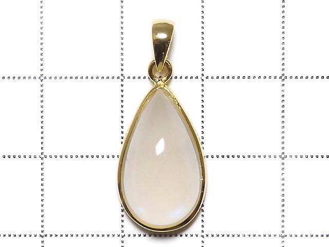 High Quality Royal Blue Moonstone AAA Pendant 18KGP NO.6 [One of a kind]