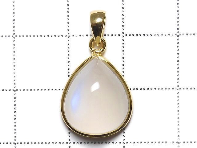 High Quality Royal Blue Moonstone AAA Pendant 18KGP NO.8 [One of a kind]