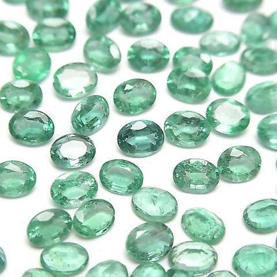 Zambia Hochwertiger Smaragd AAA Lose Stein Oval Facettiert 4x3mm 5Stück