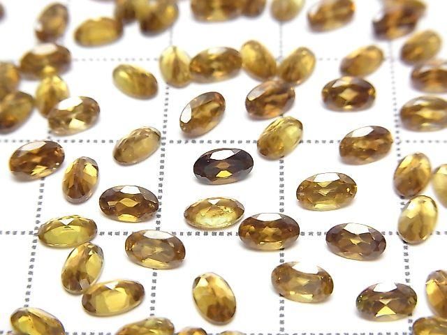 High Quality Sphene AAA Loose stone Oval Faceted 5x3mm [olive color] 5pcs