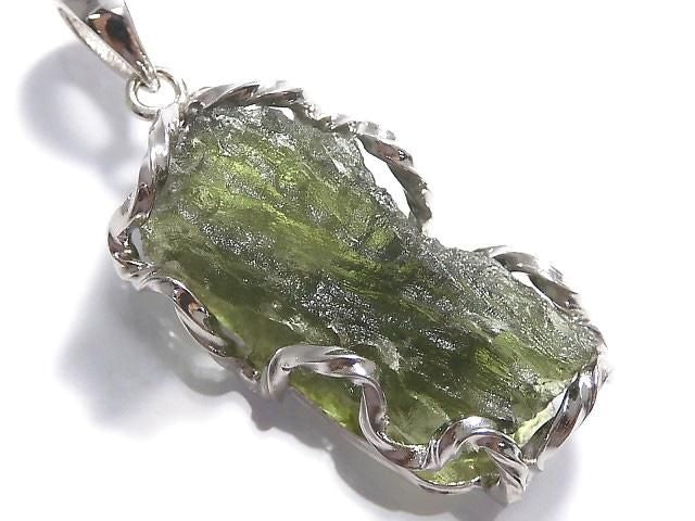 Moldavite Rough Rock Nugget Pendant Silver925 NO.236 [One of a kind]