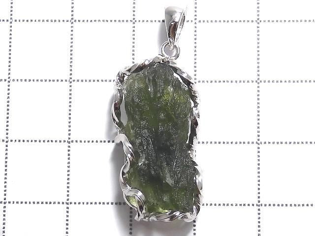 Moldavite Rough Rock Nugget Pendant Silver925 NO.236 [One of a kind]