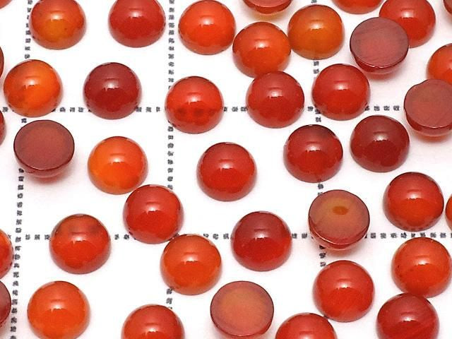 Carnelian AAA Round Cabochon 4x4mm 10pcs