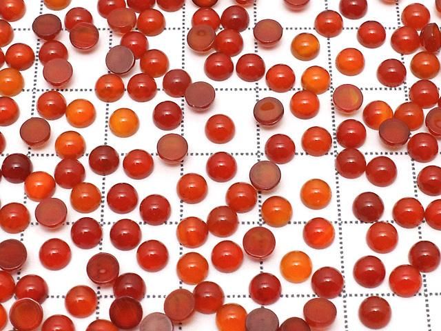 Carnelian AAA Round Cabochon 4x4mm 10pcs