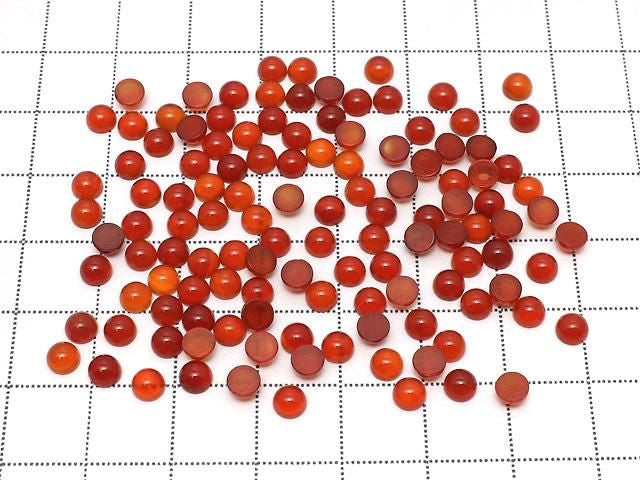 Carnelian AAA Round Cabochon 4x4mm 10pcs