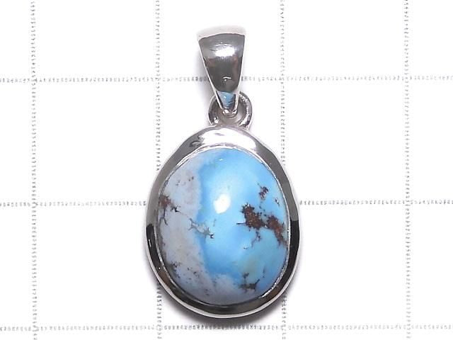 Kazakhstan Golden Hill Turquoise Pendant Silver925 NO.3 [One of a kind]