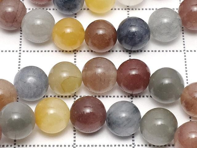 Multicolor Quartz Round 6mm 1strand beads (Bracelet)