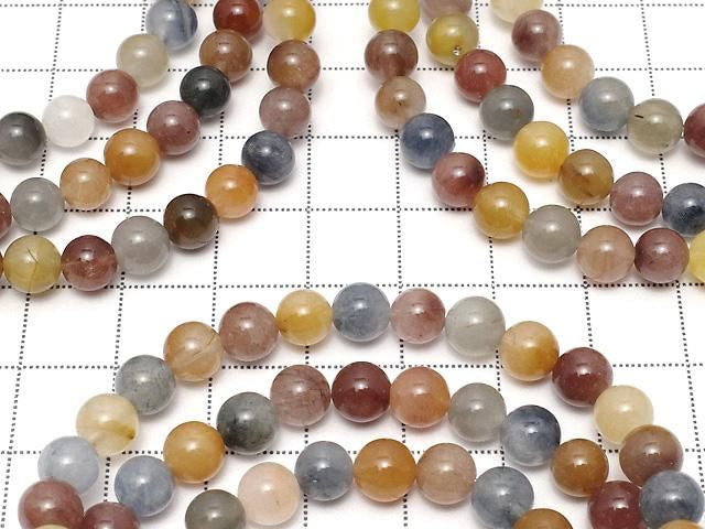 Multicolor Quartz Round 6mm 1strand beads (Bracelet)