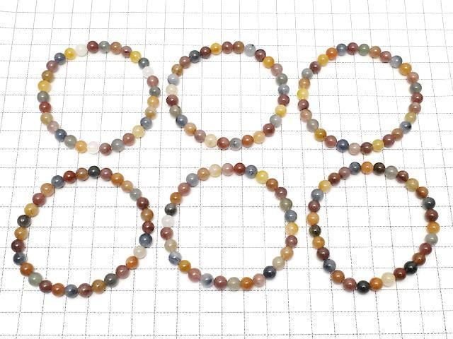 Multicolor Quartz Round 6mm 1strand beads (Bracelet)
