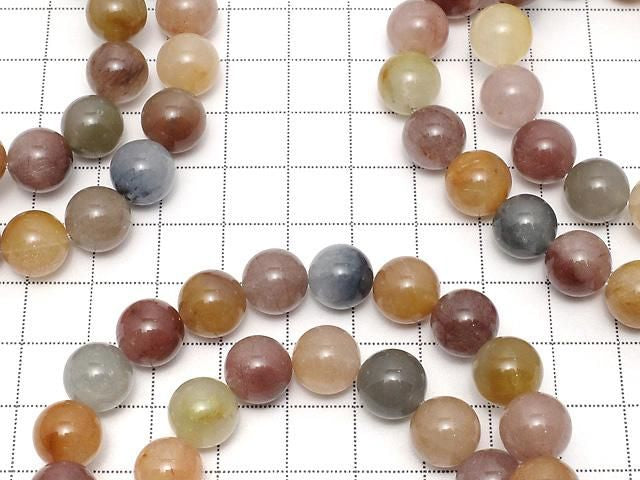 Multicolor Quartz Round 10mm 1strand beads (Bracelet)