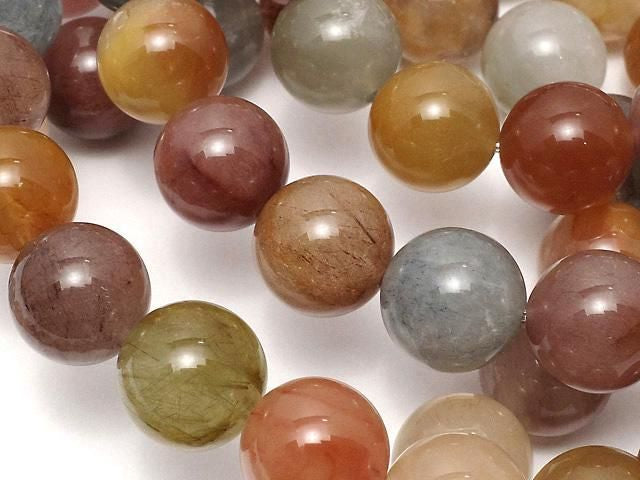 Multicolor Quartz Round 10.5mm 1strand beads (Bracelet)