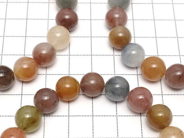 Multicolor Quartz Round 10.5mm 1strand beads (Bracelet)