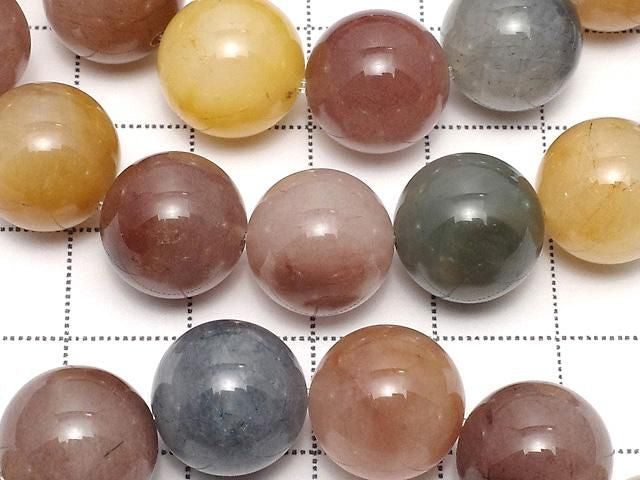 Multicolor Quartz Round 12mm 1strand beads (Bracelet)