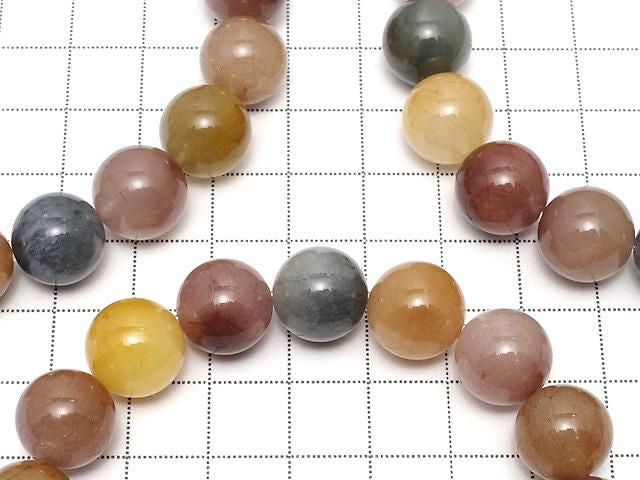Multicolor Quartz Round 12mm 1strand beads (Bracelet)