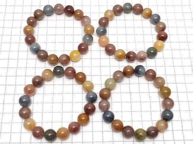 Multicolor Quartz Round 12mm 1strand beads (Bracelet)