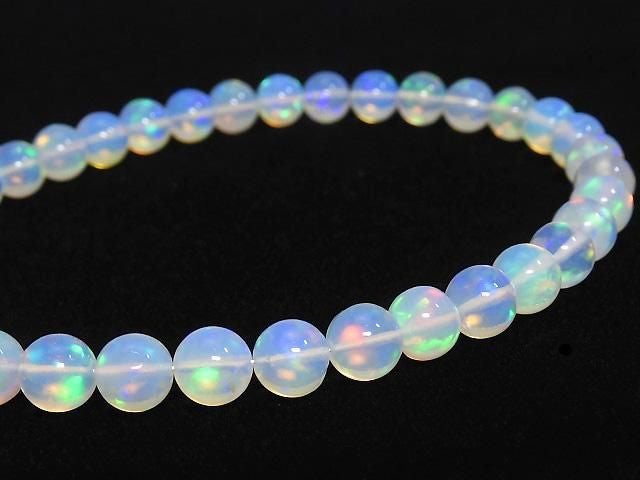High Quality Ethiopian Opal AAA Semi Round 5.5mm 1strand beads (Bracelet) NO.3 [One of a kind]