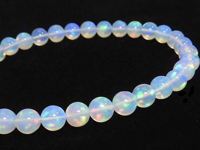 High Quality Ethiopian Opal AAA Semi Round 5.5mm 1strand beads (Bracelet) NO.5 [One of a kind]