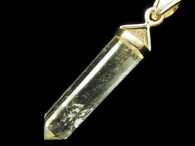 Libyan Desert Glass Double Point Pendant 18KGP NO.38 [One of a kind]