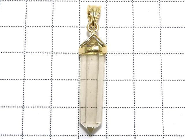 Libyan Desert Glass Double Point Pendant 18KGP NO.39 [One of a kind]
