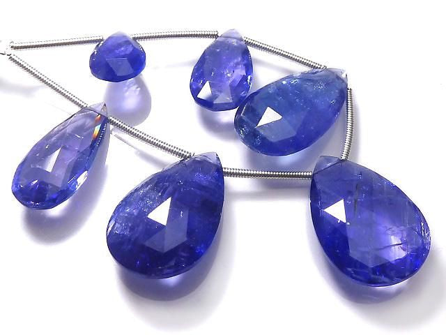 High Quality Tanzanite AAAA Pear shape Faceted Briolette 1strand beads NO.1 [One of a kind]