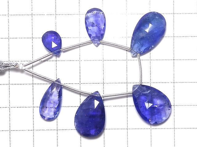 High Quality Tanzanite AAAA Pear shape Faceted Briolette 1strand beads NO.1 [One of a kind]