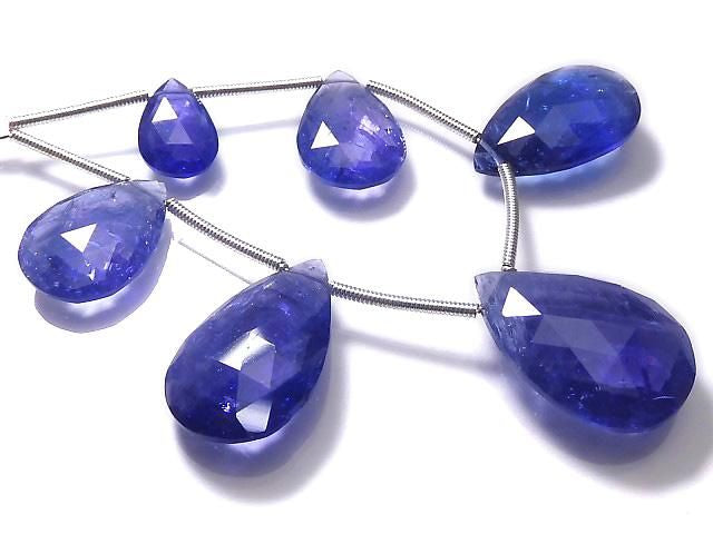 High Quality Tanzanite AAAA Pear shape Faceted Briolette 1strand beads NO.2 [One of a kind]