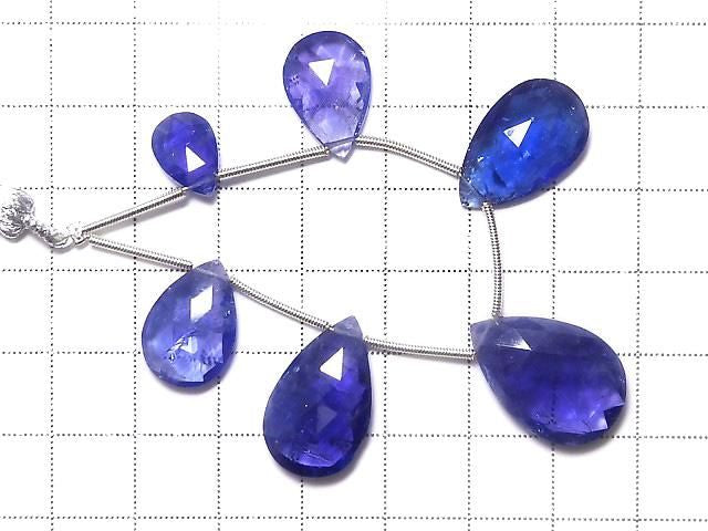High Quality Tanzanite AAAA Pear shape Faceted Briolette 1strand beads NO.2 [One of a kind]
