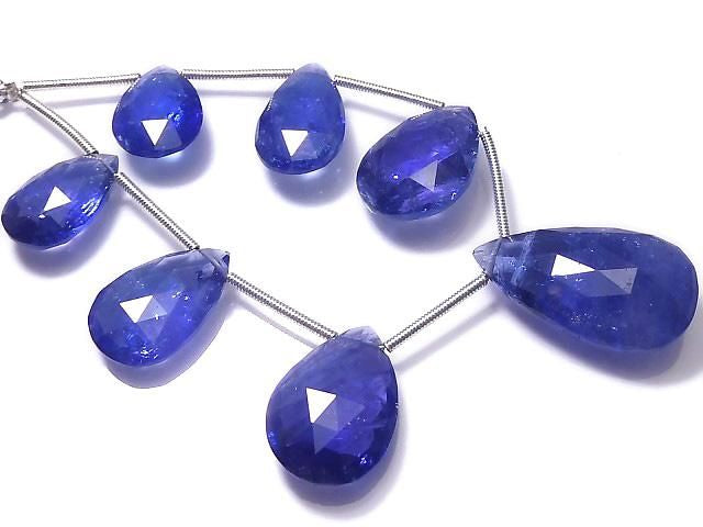 High Quality Tanzanite AAAA Pear shape Faceted Briolette 1strand beads NO.3 [One of a kind]