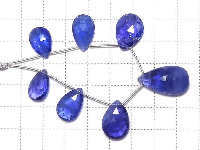 High Quality Tanzanite AAAA Pear shape Faceted Briolette 1strand beads NO.3 [One of a kind]