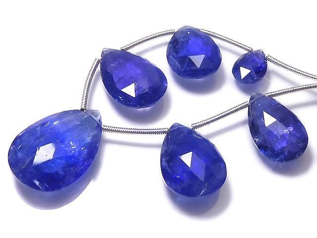 High Quality Tanzanite AAAA Pear shape Faceted Briolette 1strand beads NO.4 [One of a kind]