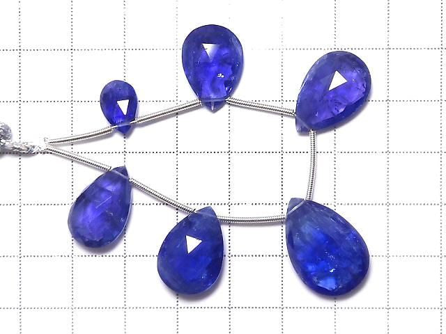 High Quality Tanzanite AAAA Pear shape Faceted Briolette 1strand beads NO.4 [One of a kind]