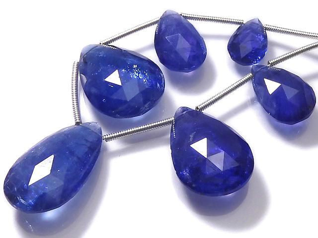 High Quality Tanzanite AAAA Pear shape Faceted Briolette 1strand beads NO.6 [One of a kind]