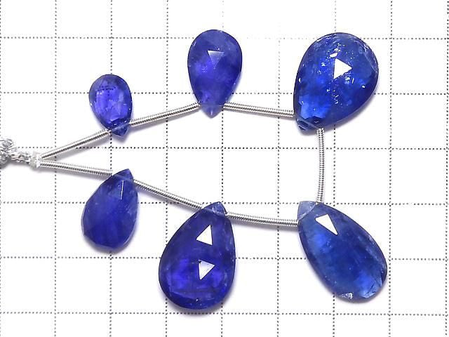 High Quality Tanzanite AAAA Pear shape Faceted Briolette 1strand beads NO.6 [One of a kind]
