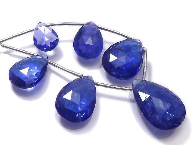 High Quality Tanzanite AAAA Pear shape Faceted Briolette 1strand beads NO.7 [One of a kind]