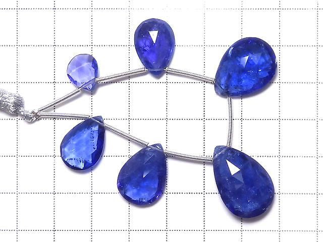 High Quality Tanzanite AAAA Pear shape Faceted Briolette 1strand beads NO.7 [One of a kind]