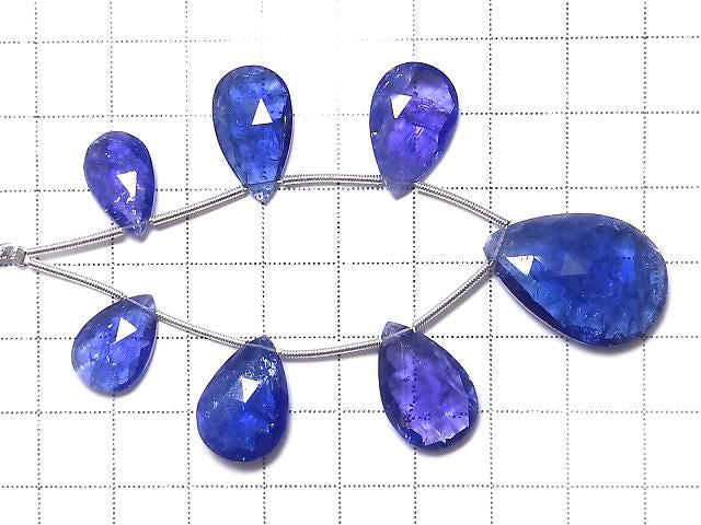 High Quality Tanzanite AAAA Pear shape Faceted Briolette 1strand beads NO.8 [One of a kind]
