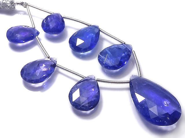 High Quality Tanzanite AAAA Pear shape Faceted Briolette 1strand beads NO.9 [One of a kind]